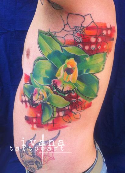 Ivana Tattoo Art - Green Orchids